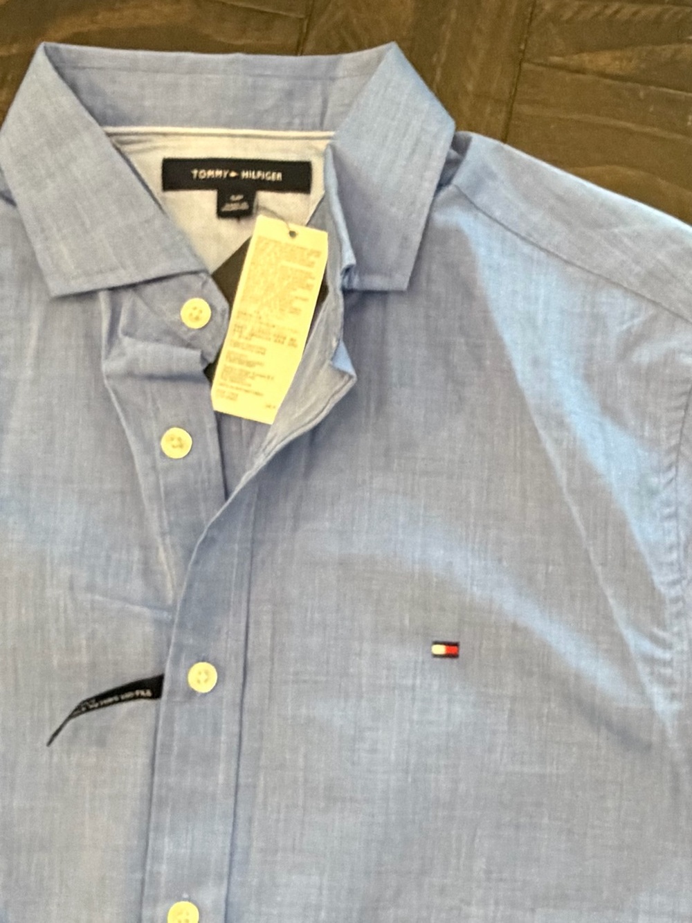 Tommy Hilfiger Oxford Shirt Mens Small Blue Long Sleeve Button Down Flag New